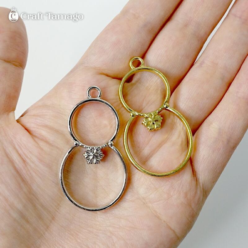 1個】雪だるま スノーマン レジン枠 空枠 チャーム フレーム シルバー