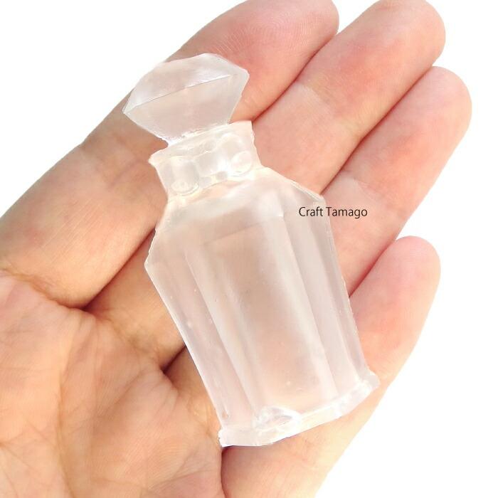 シリコンモールド 香水瓶 パフューム E 立体 3D 六角形 リボン 1セット