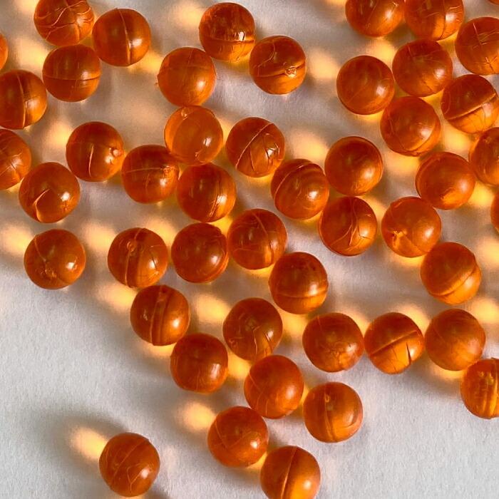 限定品 約50粒 樹脂パーツ いくら風 フェイクパーツ 約7mm デコ オレンジ色