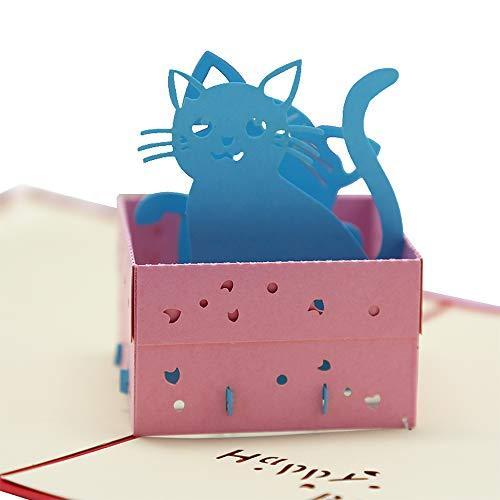Yffsfdc 誕生日カード バースデ かわいい猫ちゃん ポップアップカード グリーティングカード 立体カード メッセージカード 誕生日 感謝 封筒付 高級品市場