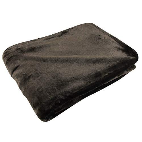 吸湿発熱 なめらか フランネル毛布 洗える シングル 140×200cm (ブラウン)