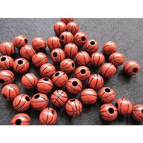 スポーツ ボール ビーズ 50個セット 12mm バスケットボール 訳ありセール 格安
