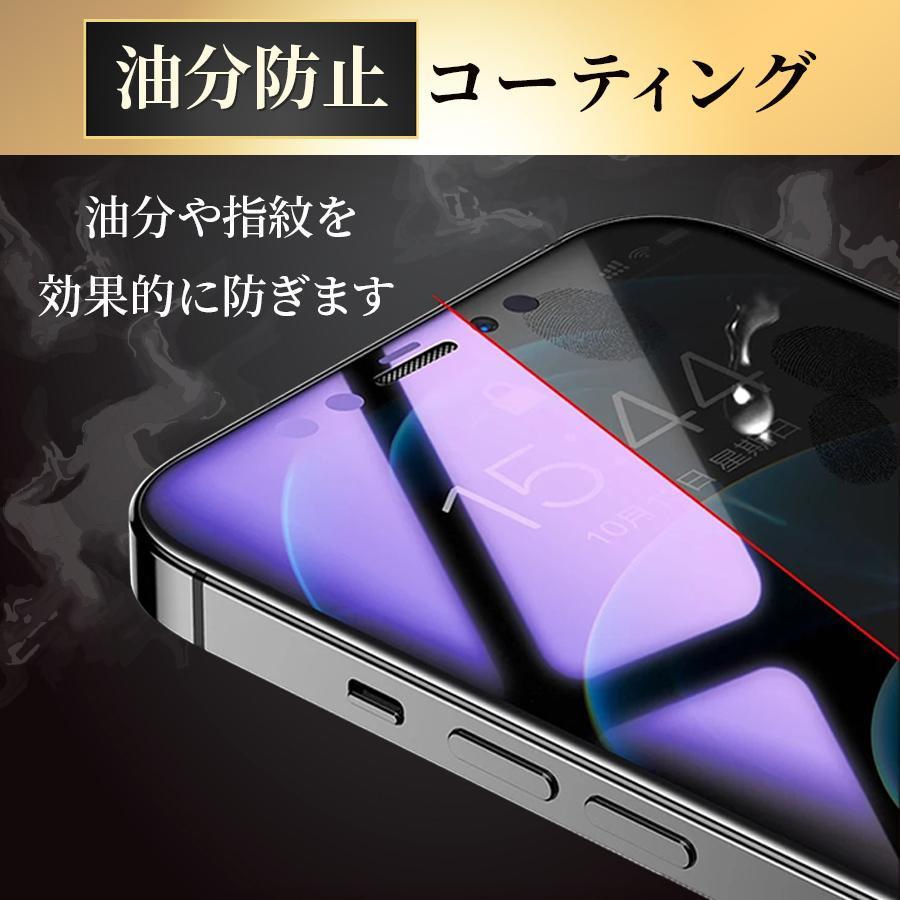 iPhone14 保護フィルム ガラスフィルム 2枚 ブルーライトカット アイホン アイフォン 14 全面 マット さらさら 指紋｜asahi88｜09