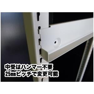 中軽量ラック/スチールラック/スチール棚/業務用/軽量ラック/H1800×W1800×D300×4段/1段200ｋｇ/アイボリー色※営業所止め限定の画像