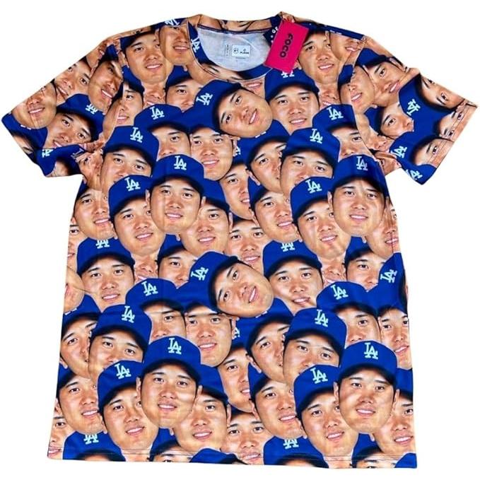 MLB公式】FOCO 大谷翔平 Tシャツ （Lサイズ） 顔だらけ MLB正規