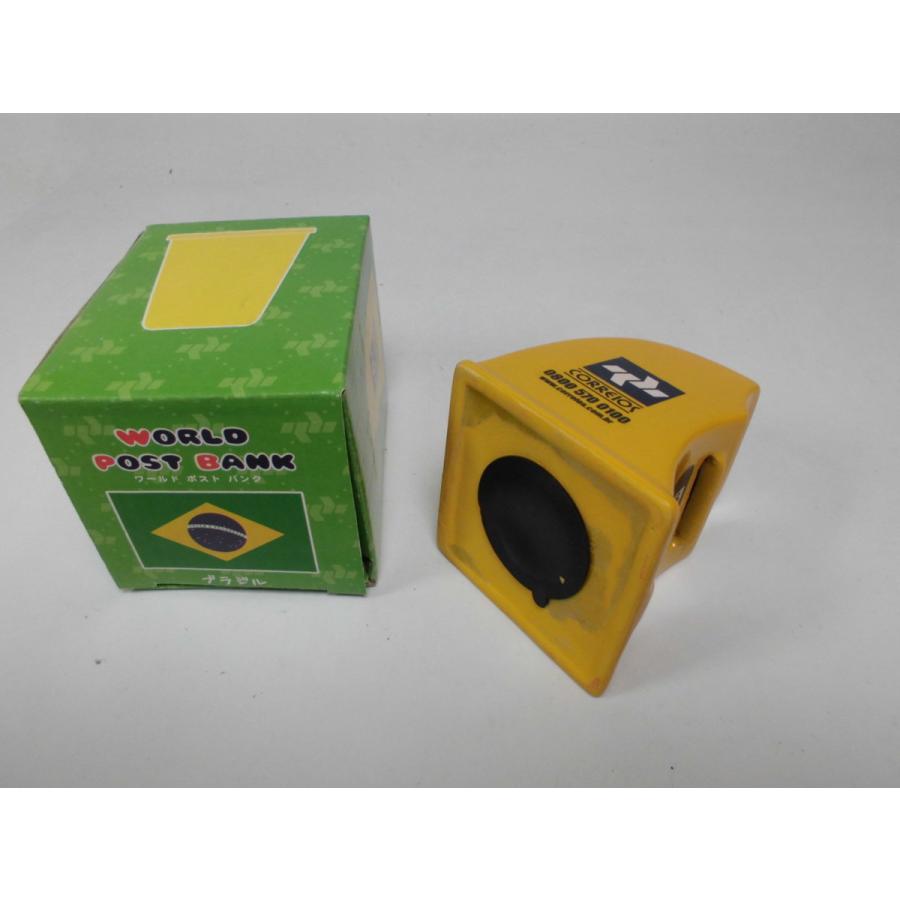 新品・40個セット】陶器 ブラジルのポスト型貯金箱 高さ8.7cm/140g