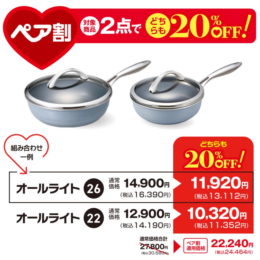 新品未使用 アサヒ軽金属 チャオ 炒 オールライト チャオ 楽天市場】フライパン オールライト炒 チャオ 26cm ガス火 対応 ガス火