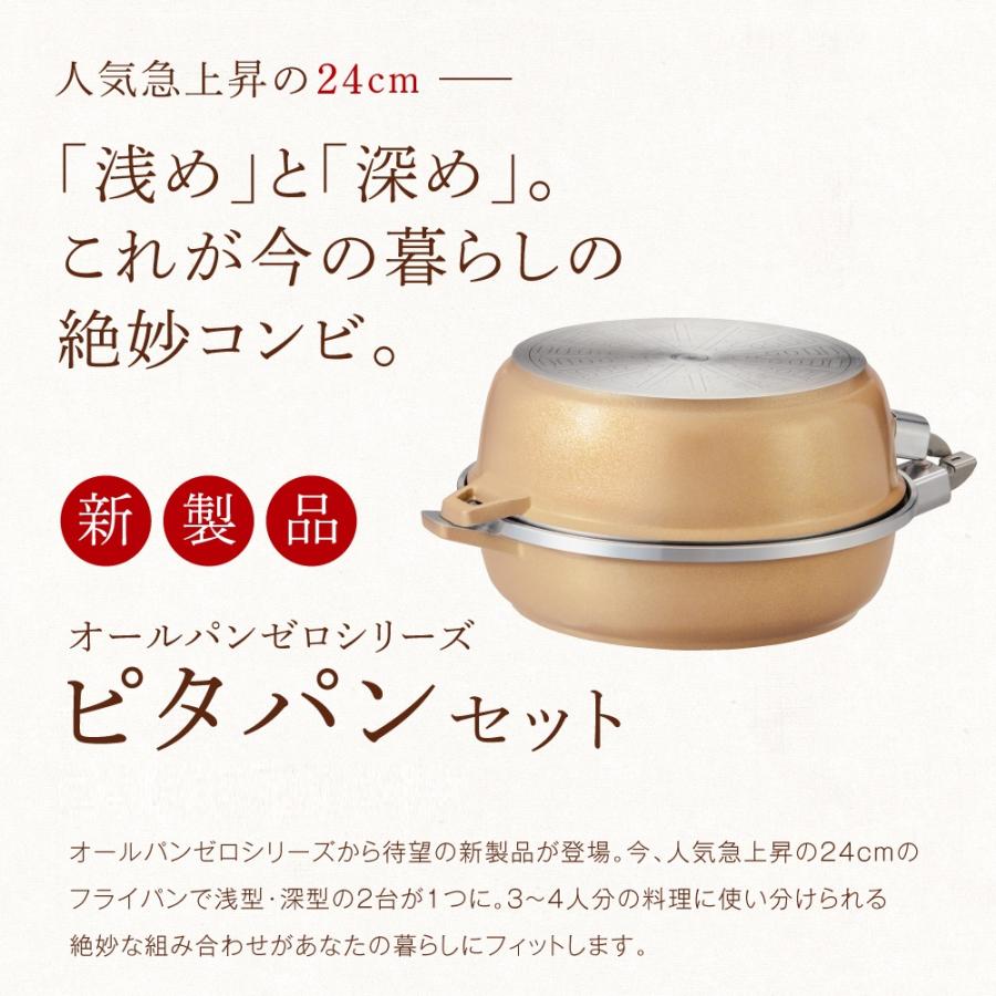 アサヒ軽金属 フライパン ピタパン セット 24cm シャンパン