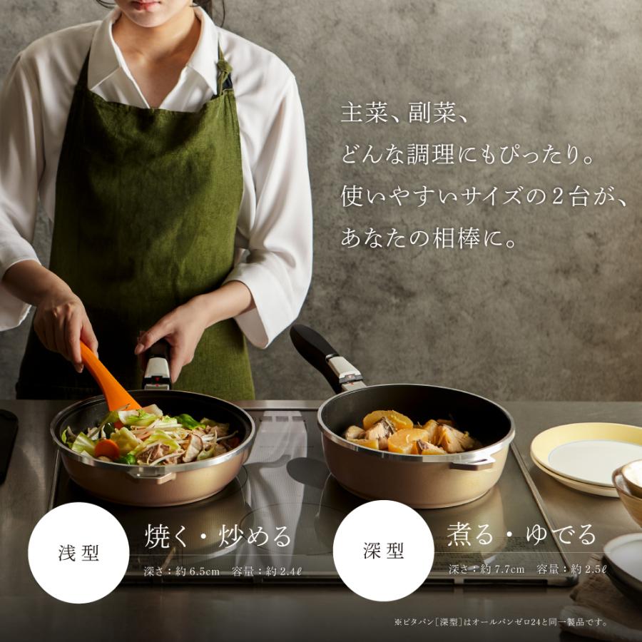 アサヒ軽金属 フライパン ピタパン セット 24cm シャンパン