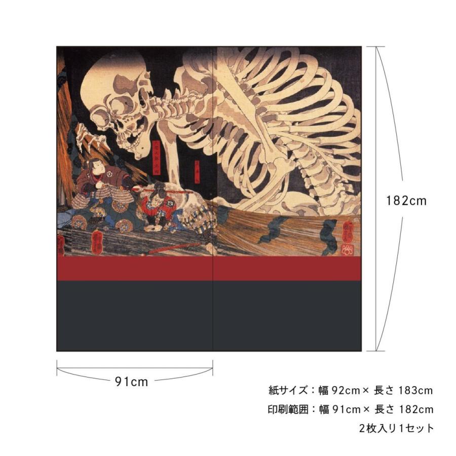 アサヒペン 浮世絵 障子紙 歌川国芳 相馬の古内裏 2枚1組 のりで貼る