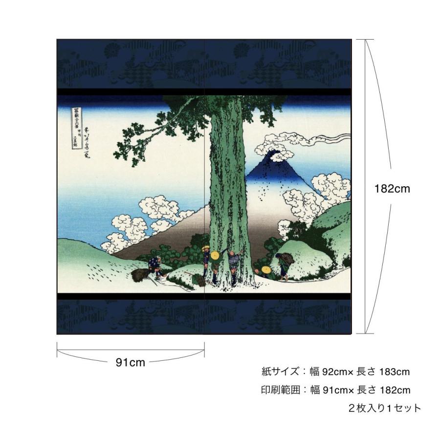 アサヒペン 浮世絵 ふすま紙 葛飾 北斎 甲州三嶌越 2枚1組 水で貼る