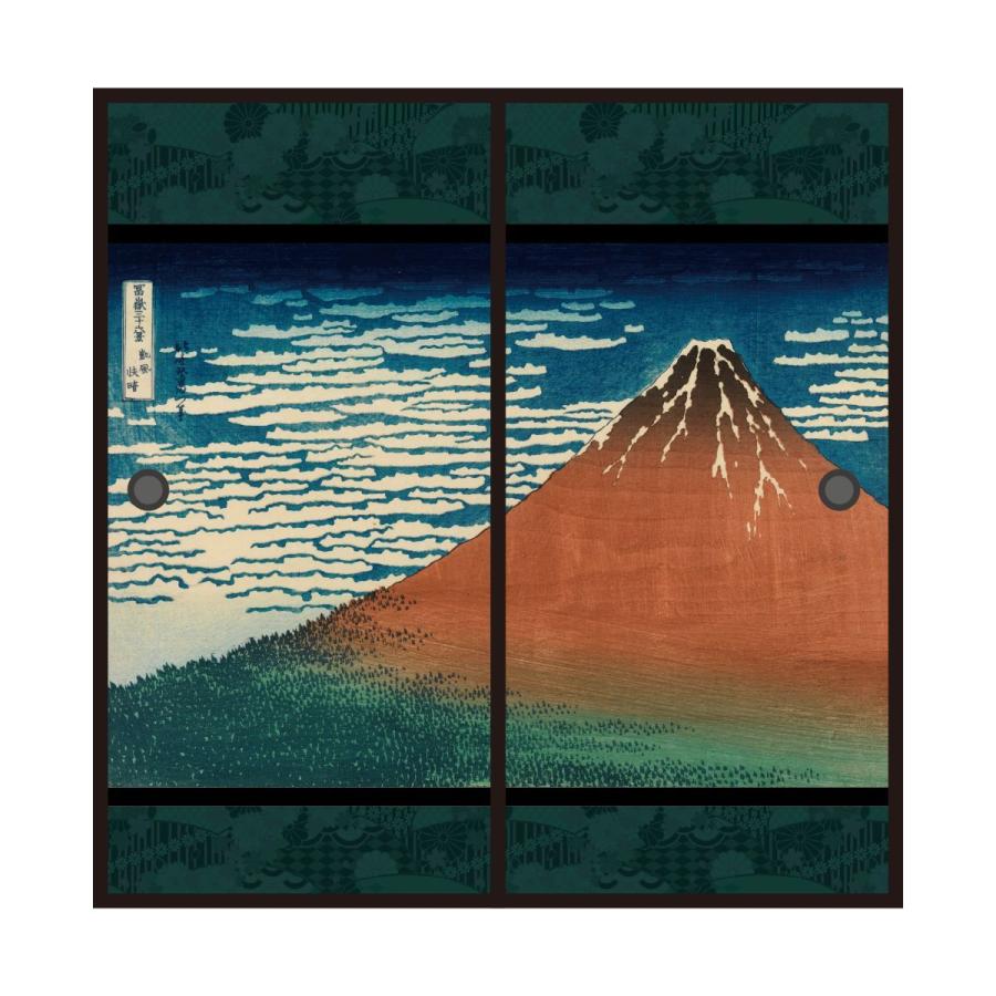 アサヒペン 浮世絵 ふすま紙 葛飾 北斎 凱風快晴 2枚1組 水で貼る