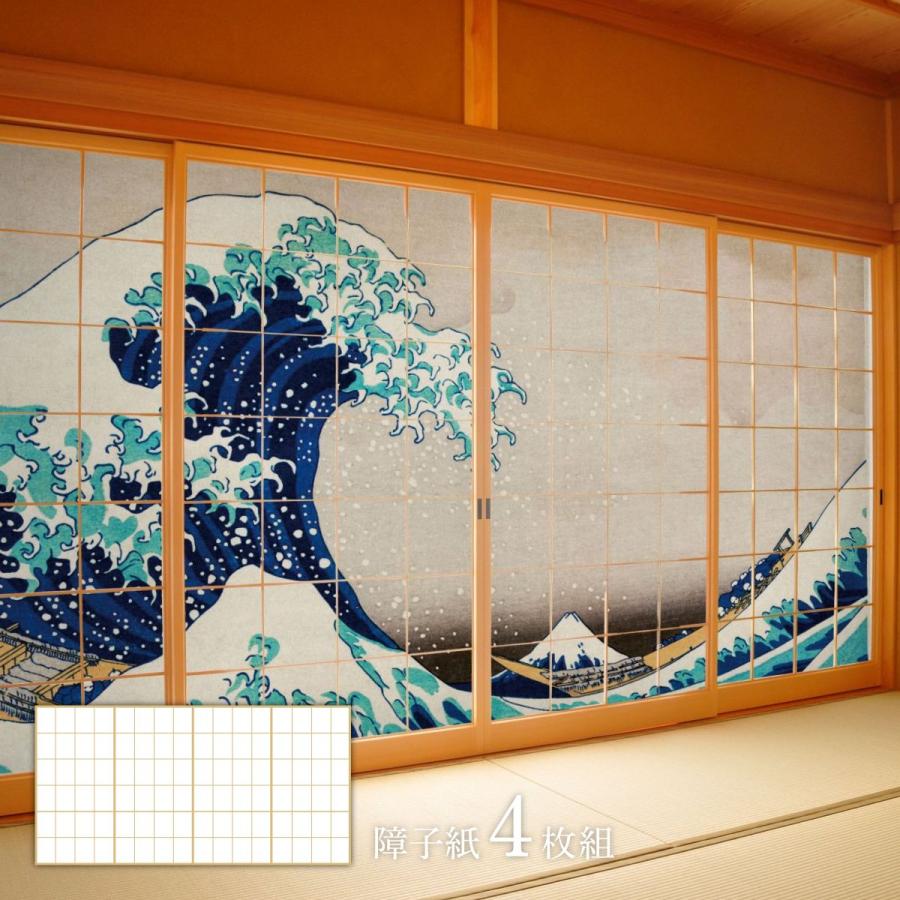 アサヒペン 障子 デザイン障子紙 三尺四枚建て 日本の名画
