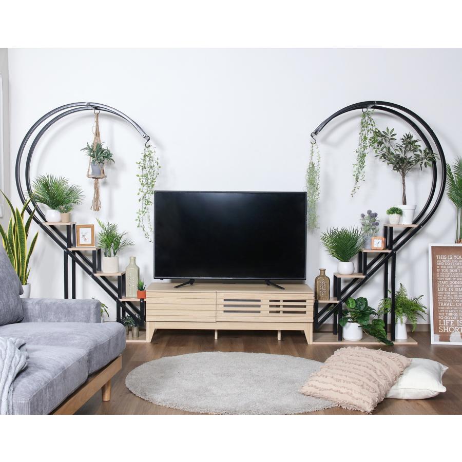 ディスプレイラック ハート型KD BK ブラック 観葉植物 プランタースタンド 幅95cm 奥行35cm 高さ173cm 63757 爆買の画像