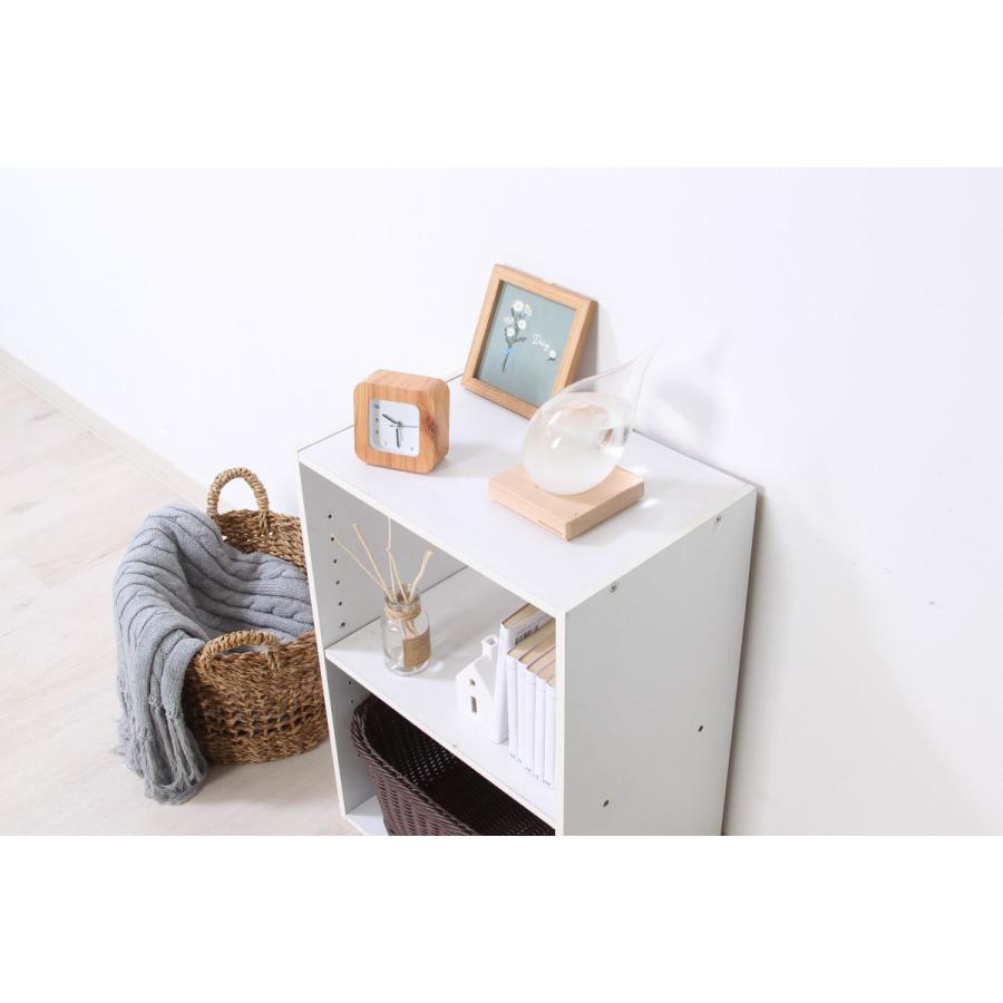 不二貿易 カラーボックス 可動棚2段 ホワイト 白 WH 衣類収納