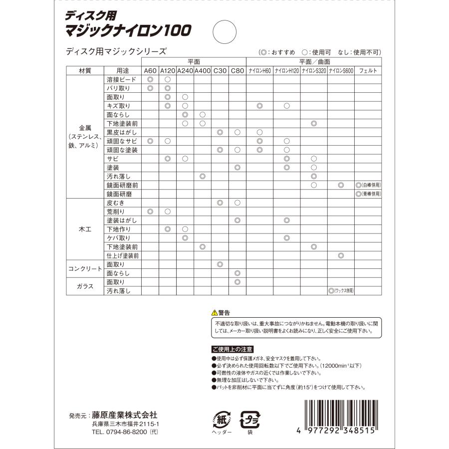 SK11 ディスク用ナイロンサンダー ハード A120 1枚 藤原産業｜asahipenstore｜04