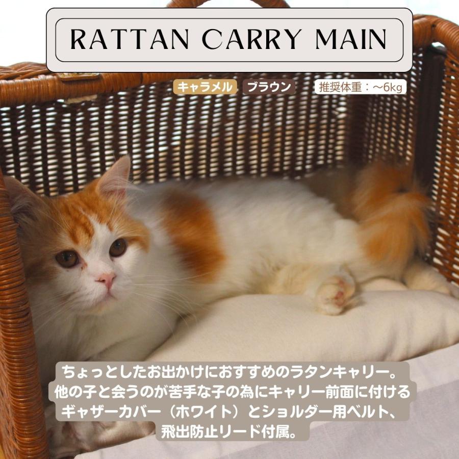 ペット用キャリー ラタンキャリーマイン キャラメル 猫用 推奨体重〜6kgまで ペット用品 ペット 爆買の画像