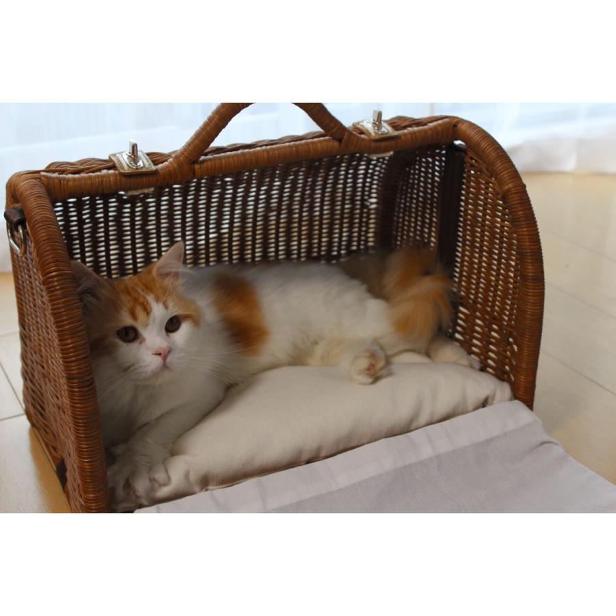 ペット用キャリー ラタンキャリーマイン ブラウン 猫用 推奨体重〜6kgまで ペット用品 ペット 爆買の画像