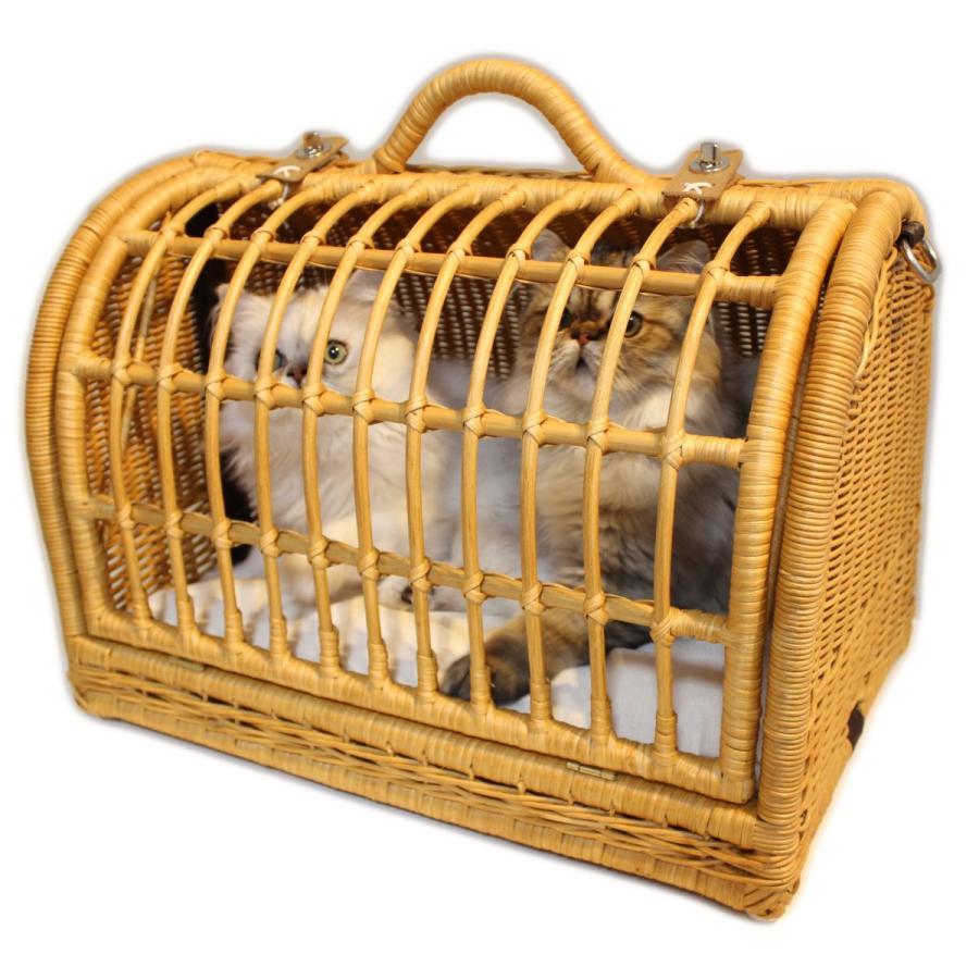 ペット用キャリー ラタンキャリーマイン M キャラメル 猫用 推奨体重〜8kgまで ペット用品 ペット 爆買の画像
