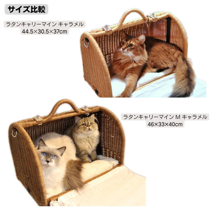 ペット用キャリー ラタンキャリーマイン M ブラウン 猫用 推奨体重〜8kgまで ペット用品 ペット 爆買の画像