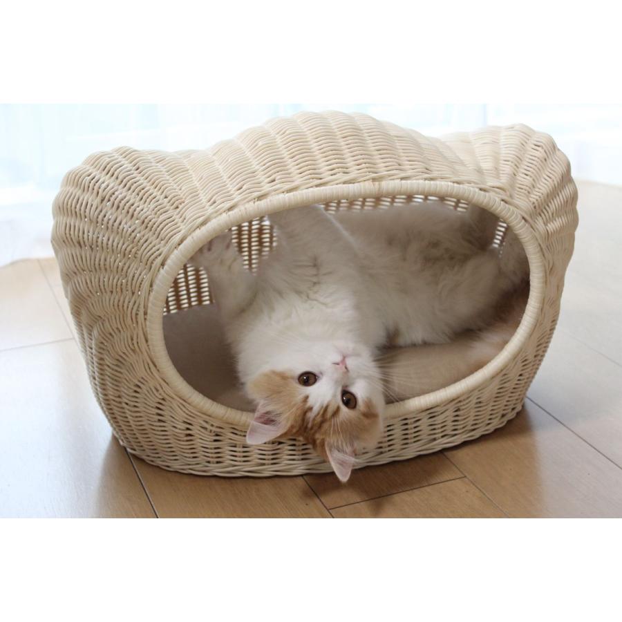 ペット用ハウス ラタンキティハウス ナチュラル 猫用 推奨体重〜7kgまで 58×37×35cm ペット用品 ペット 爆買