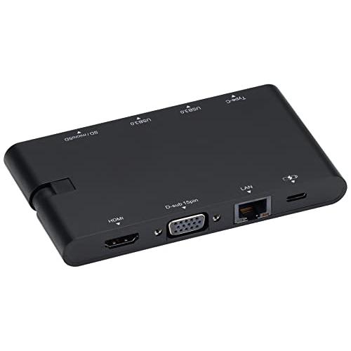 銀座通販 エレコム ドッキングステーション USB-C ハブ PD対応Type-C×2/USB3.0×2/HDMI/D-sub/LAN/SD+microS