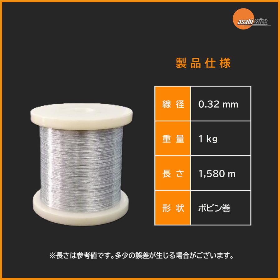 亜鉛めっき鉄線 0.32mm 1kg ボビン巻 リール巻 針金 鉄線 亜鉛メッキ