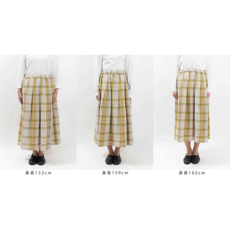 blue willow ブルーウィロー コットンリネンチェックタックス