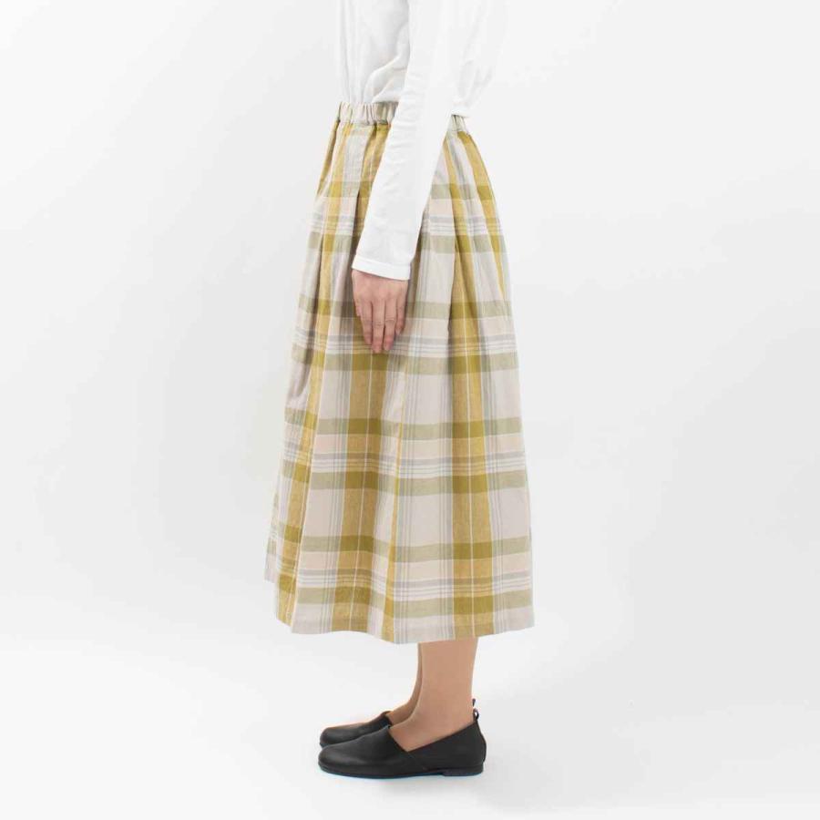 blue willow ブルーウィロー コットンリネンチェックタックス