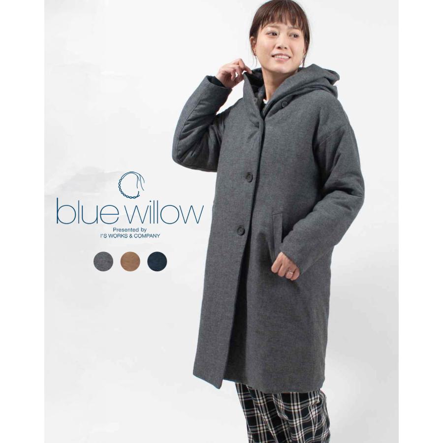 blue willow ブルーウィロー コットンリネンボンディングフードコート