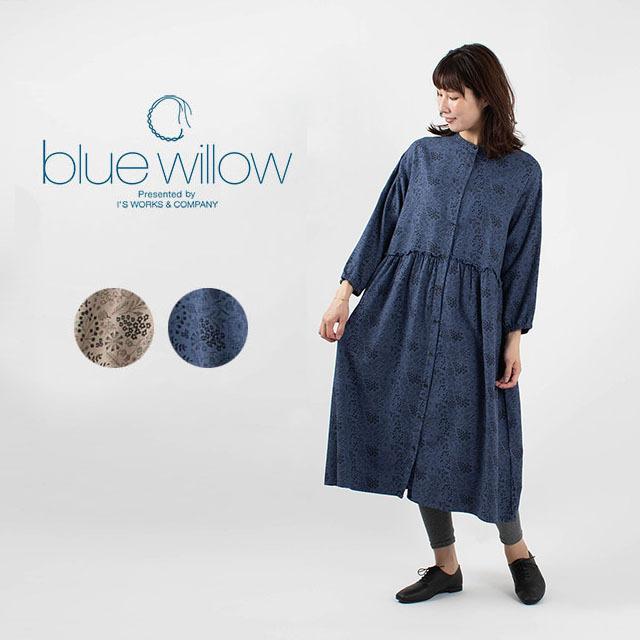Blue Willow ブルーウィロー コットンレーヨン 総柄プリントワンピース 0fp 柄ワンピース 前開きワンピース 羽織りワンピース ナチュラル服 40代 50代 0fp First Yahoo 店 通販 Yahoo ショッピング