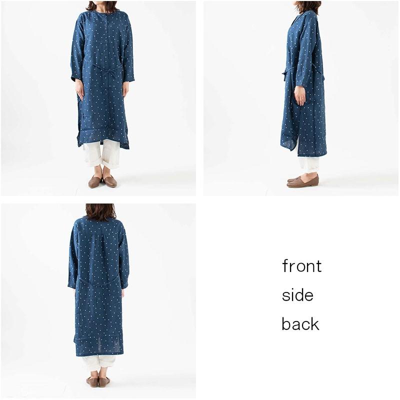 Blue Willow リネン抜染プリントワンピース 0sp ナチュラルファッション コットンリネン 30代 40代 50代 ナチュラル服 大人コーデ ナチュラルコーデ 0sp First Yahoo 店 通販 Yahoo ショッピング