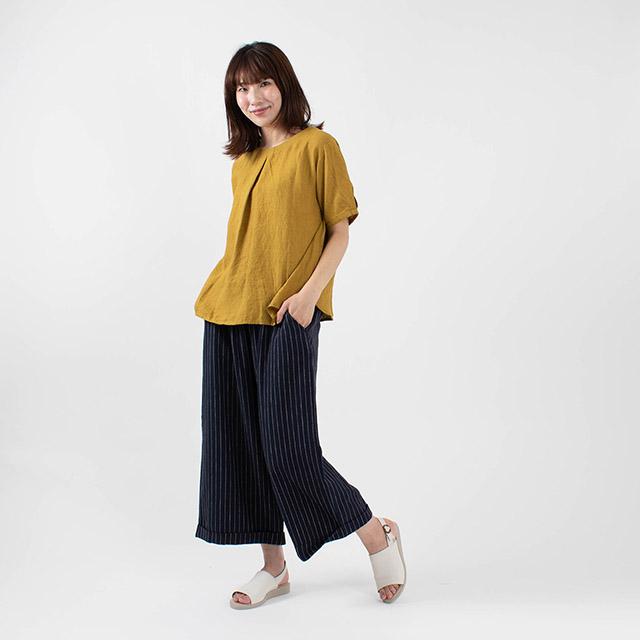 Blue Willow リネンパフスリーブブラウス 0us ナチュラルファッション ナチュラル服 40代 50代 大人コーデ 大人かわいい カジュアル 0us First Yahoo 店 通販 Yahoo ショッピング