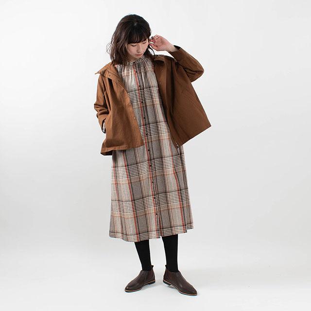 Blue Willow コットンリネングレンチェックワンピース 0ws ナチュラル服 40代 50代 大人コーデ 大人かわいい カジュアル シンプル ベーシック 0ws First Yahoo 店 通販 Yahoo ショッピング