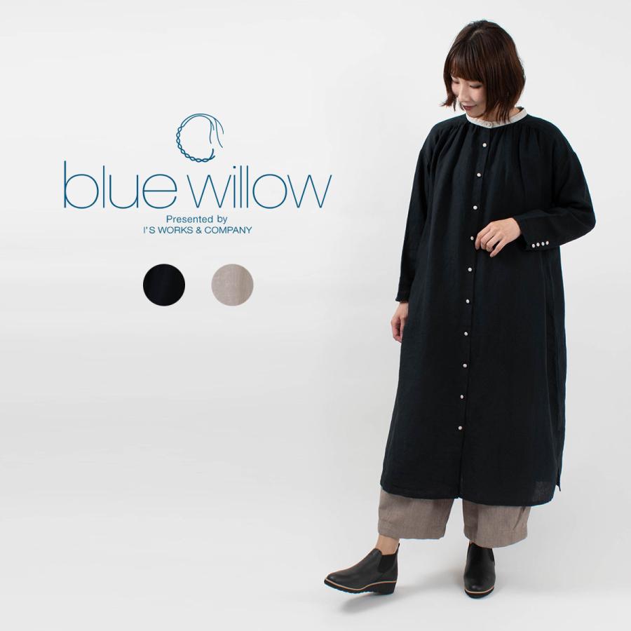 Blue Willow ブルーウィロー リネン平織り配色羽織りワンピース 021fp ナチュラルファッション ナチュラル服 40代 50代 大人コーデ カジュアル 021fp First Yahoo 店 通販 Yahoo ショッピング