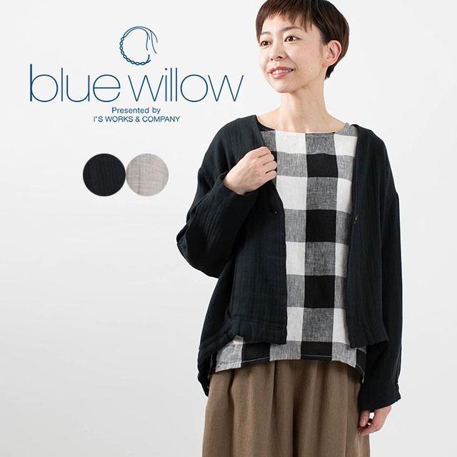 Blue Willow ダブルガーゼノーカラージャケット 021sp ナチュラルファッション ナチュラル服 40代 50代 大人コーデ カジュアル ベーシック 021sp First Yahoo 店 通販 Yahoo ショッピング
