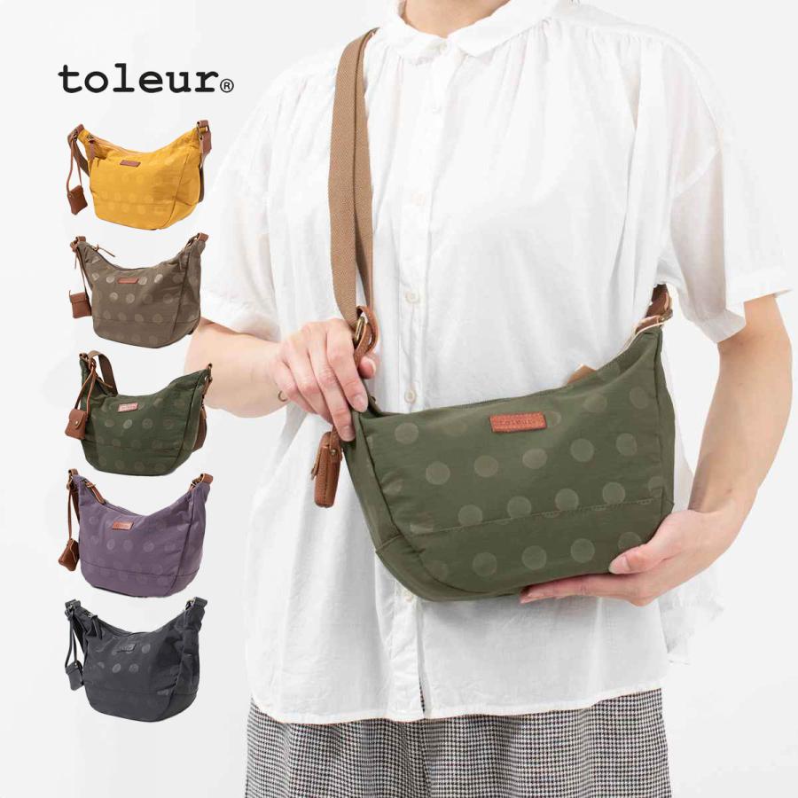 Amazon.co.jp: toleur ナイロンドットラウンドショルダー バッグ