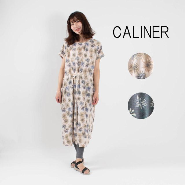 Caliner カリネ 水彩お花昇華転写プリント ギャザーワンピース ナチュラル服 First Yahoo 店 通販 Yahoo ショッピング