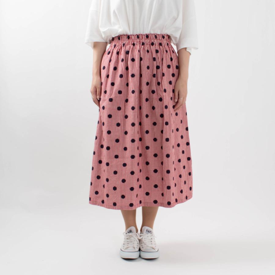 Ichi イチ コットンギンガムドットスカート ナチュラルファッション ナチュラル服 40代 50代 大人コーデ 大人かわいい カジュアル シンプル First Yahoo 店 通販 Yahoo ショッピング
