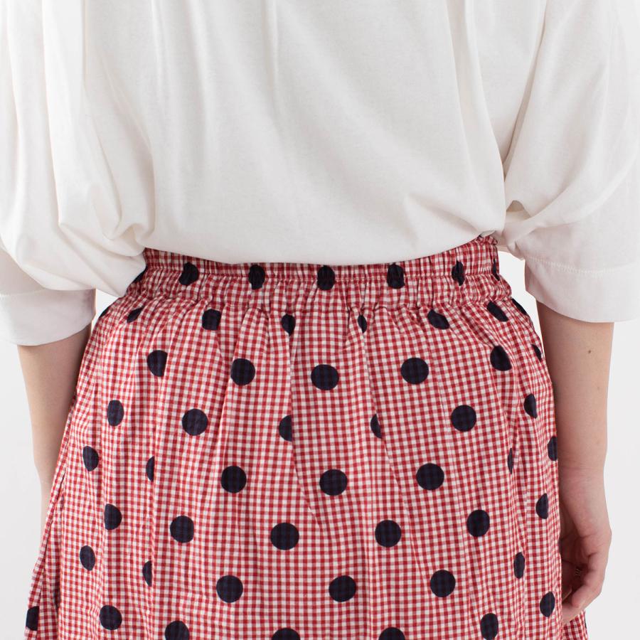 Ichi イチ コットンギンガムドットスカート ナチュラルファッション ナチュラル服 40代 50代 大人コーデ 大人かわいい カジュアル シンプル First Yahoo 店 通販 Yahoo ショッピング