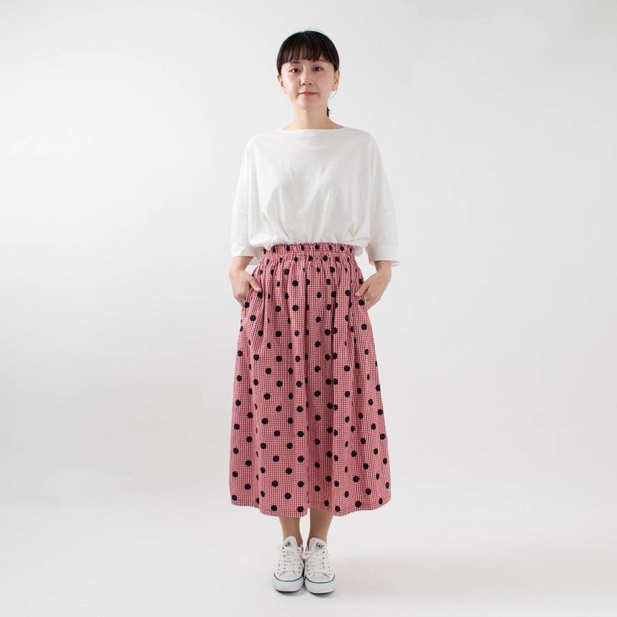 Ichi イチ コットンギンガムドットスカート ナチュラルファッション ナチュラル服 40代 50代 大人コーデ 大人かわいい カジュアル シンプル First Yahoo 店 通販 Yahoo ショッピング