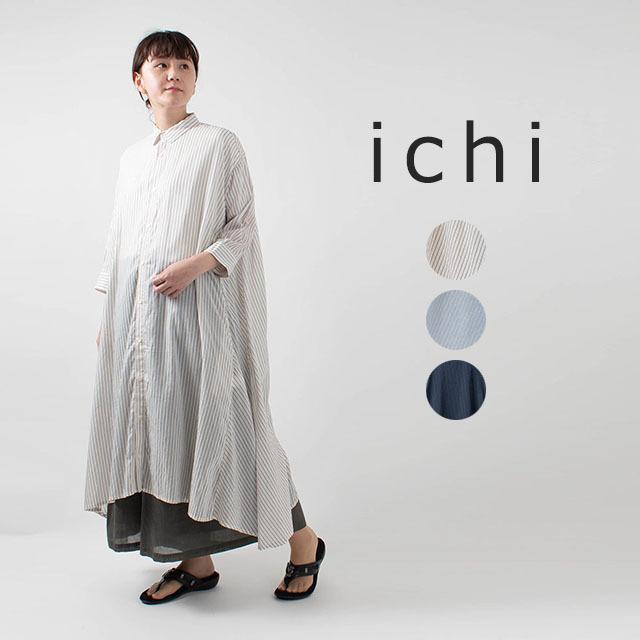 ichi [イチ]ドビーストライプシャツワンピース 210106 ナチュラルファッション ナチュラル服 40代 50代 大人コーデ 大人
