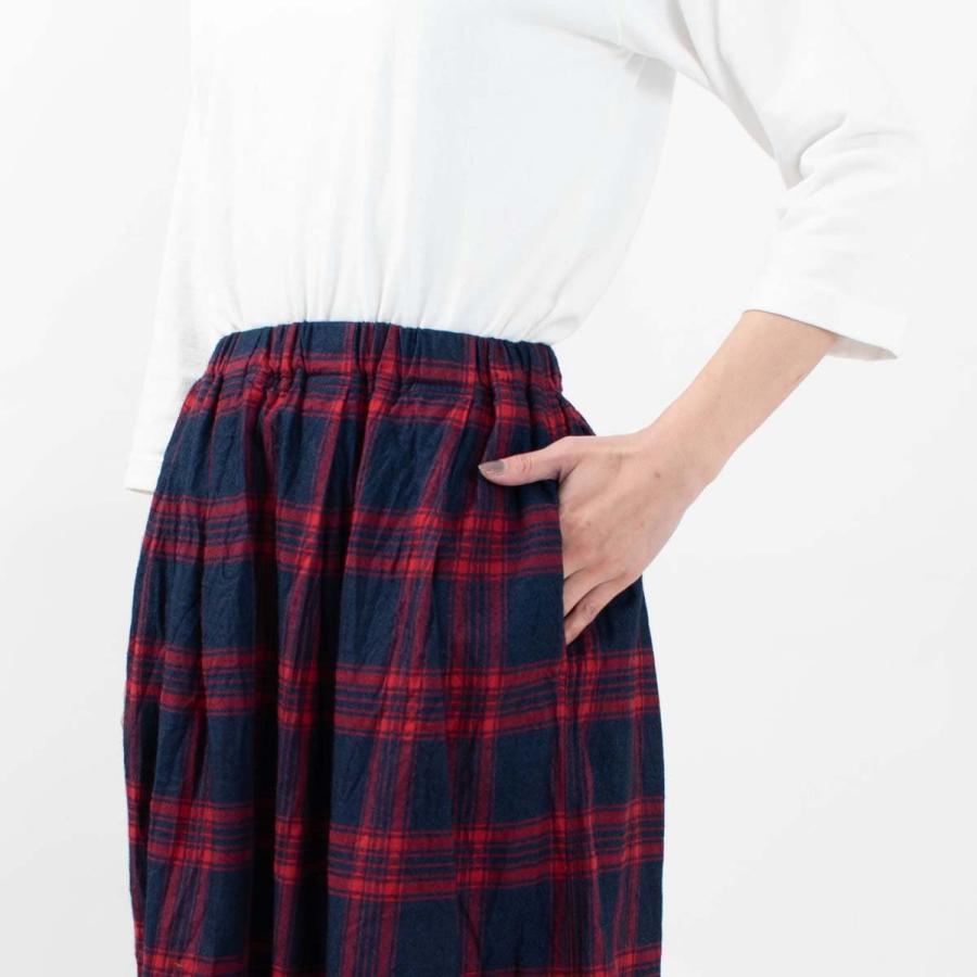 ichi イチ インディゴツイルチェックスカート 220713 秋 冬 ナチュラル