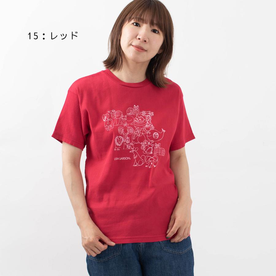 BIWACOTTON リサ・ラーソン_プリントＴシャツ”スケッチZOO” 3412790  ビワコットン Lisa Larson 夏 ナチュラル服 40代 50代 大人かわいい カジュアル シンプル｜asahiya-group-first｜03