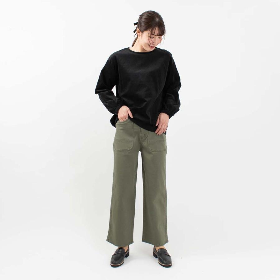 Cafetty カフェッティ リブワイドゆるカツラギストレッチ CF0516 レデース ナチュラル ファッション コーデ 服 30代 40代 50代 カジュアル シンプル ベーシック｜asahiya-group-first｜12