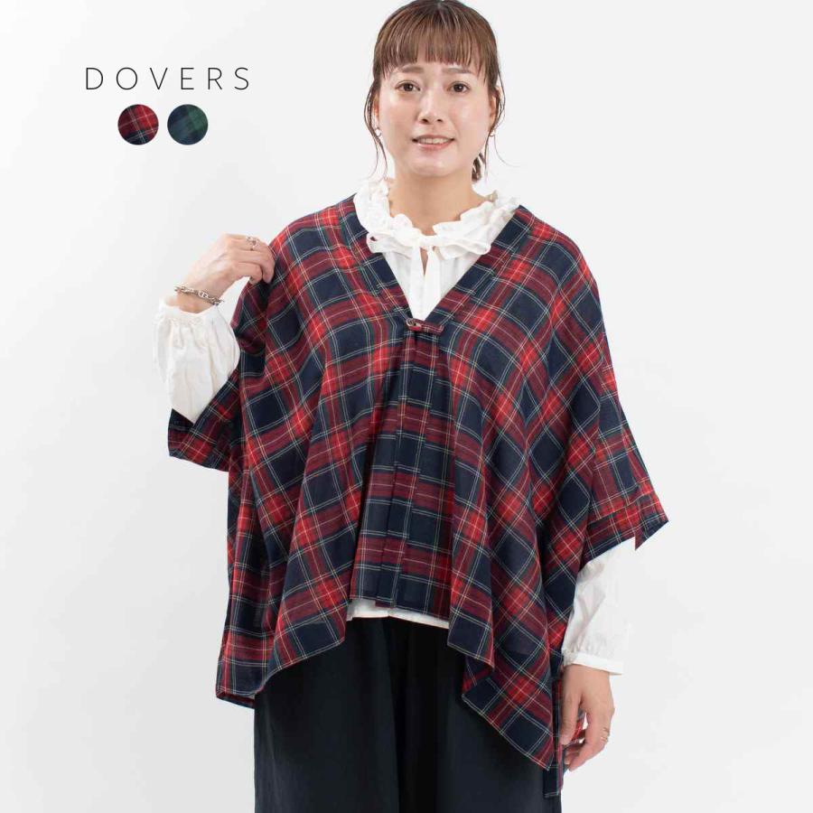 DOVERS ドーバーズ ウールガーゼチェックポンチョ DS346247 ナチュラル