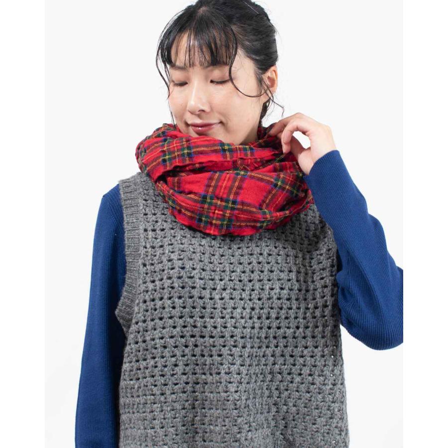 prit（プリット） ウールコットンチェックストール P00640レディース