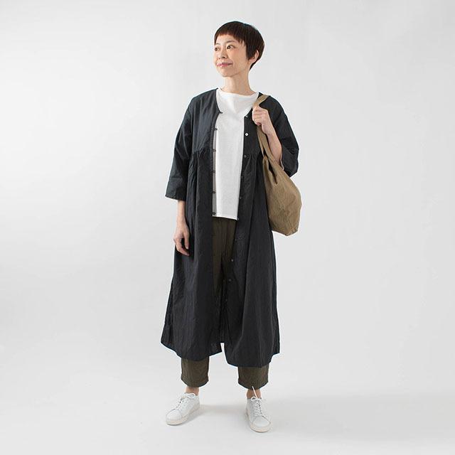 Prit ドビーストライプ7分袖切替ギャザーワンピース P ナチュラルファッション ナチュラル服 40代 50代 大人コーデ カジュアル シンプル P First Yahoo 店 通販 Yahoo ショッピング