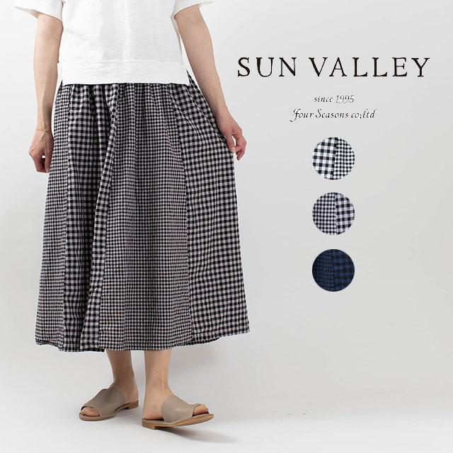Sun Valley サンバレー ギンガムチェックスカート Skナチュラルファッション ナチュラル服 40代 50代 大人コーデ 大人かわいい カジュアル Sk First Yahoo 店 通販 Yahoo ショッピング