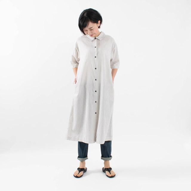 Sun Valley サンバレー 綿麻ストライプワンピース Sk ナチュラルファッション ナチュラル服 40代 50代 カジュアル Sunvalley Sun Valley Sk First Yahoo 店 通販 Yahoo ショッピング